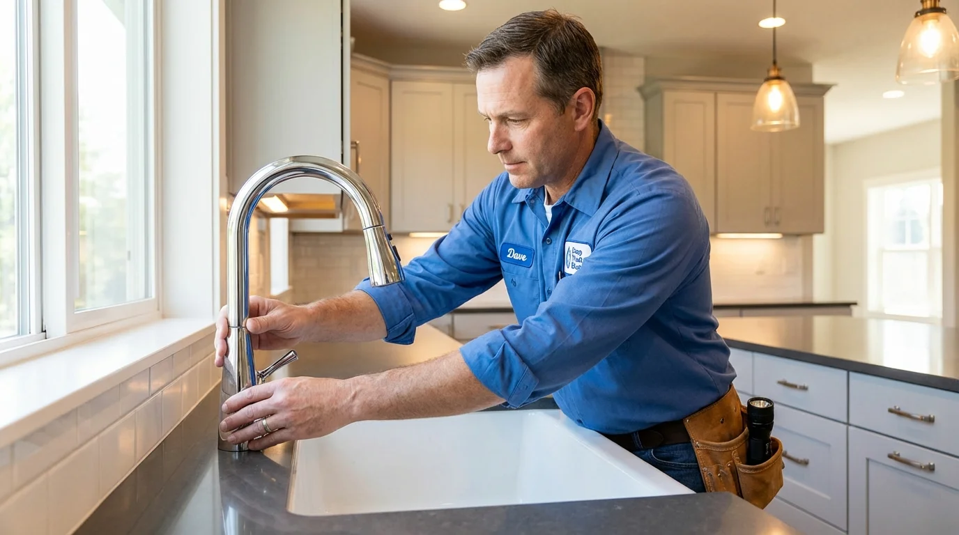 Kitchen faucet installation by Johns Plumbing LLC in Hiawatha